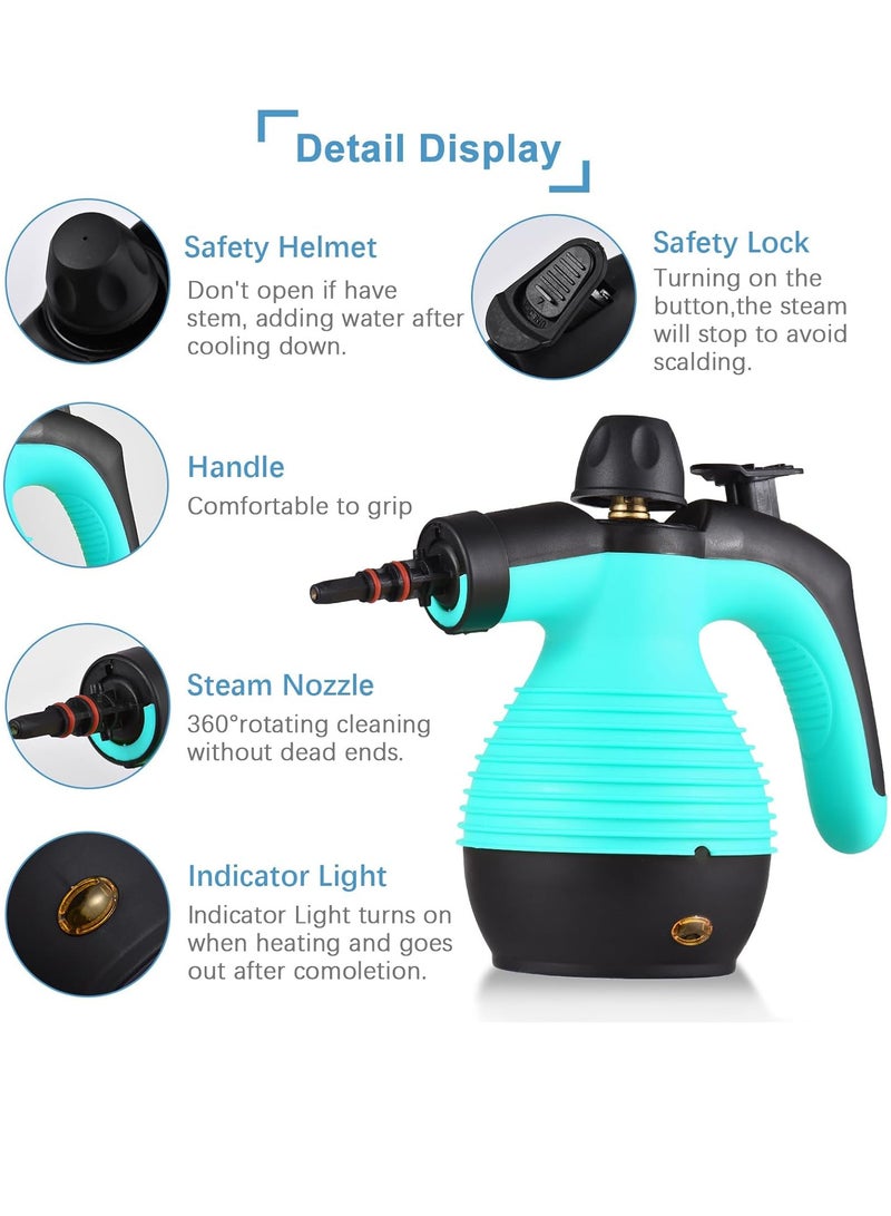 Portable Handheld High Pressure Steam Cleaner 1050W Multifunctional High Temperature Pressurized Steam Cleaning Machine with 9PCS Accessory for Kitchen Sofa Bathroom Car Window - Image 2