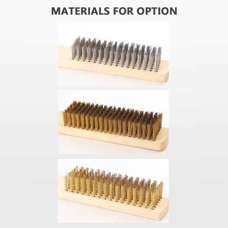 12 PCS Wire Brush Set with Wood Handle Pure Copper Wire Scratch Brush for Cleaning Rust Removal - Image 3