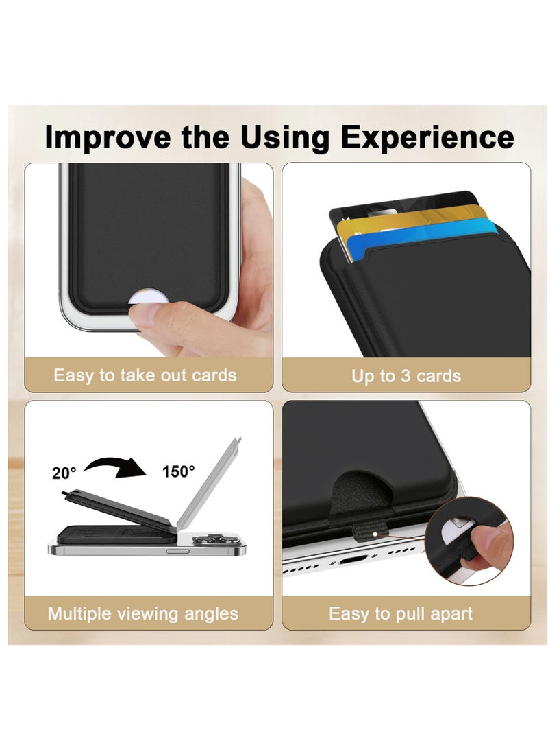 Excefore Magnetic Wallet Compatible with Mag-safe, Adjustable Magsafe Wallet Stand PU Leather Compatible with iPhone 14 Pro Max/14 Pro/14 Plus/14/13 Pro Max/13 Pro/13/12 Pro Max/12 Pro/12, Black  - Image 5