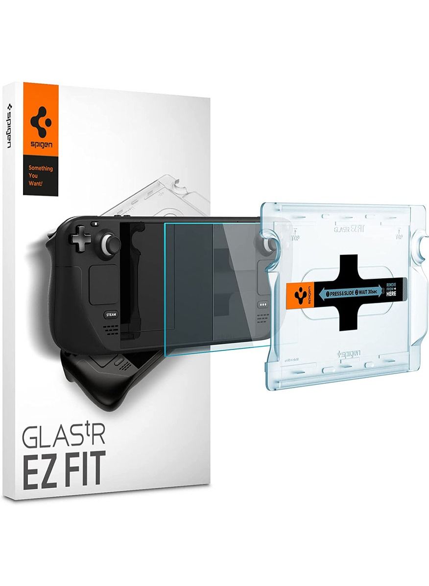Spigen Glastr Ez Fit for Steam Deck Screen Protector Premium Tempered Glass with Easy Install Kit