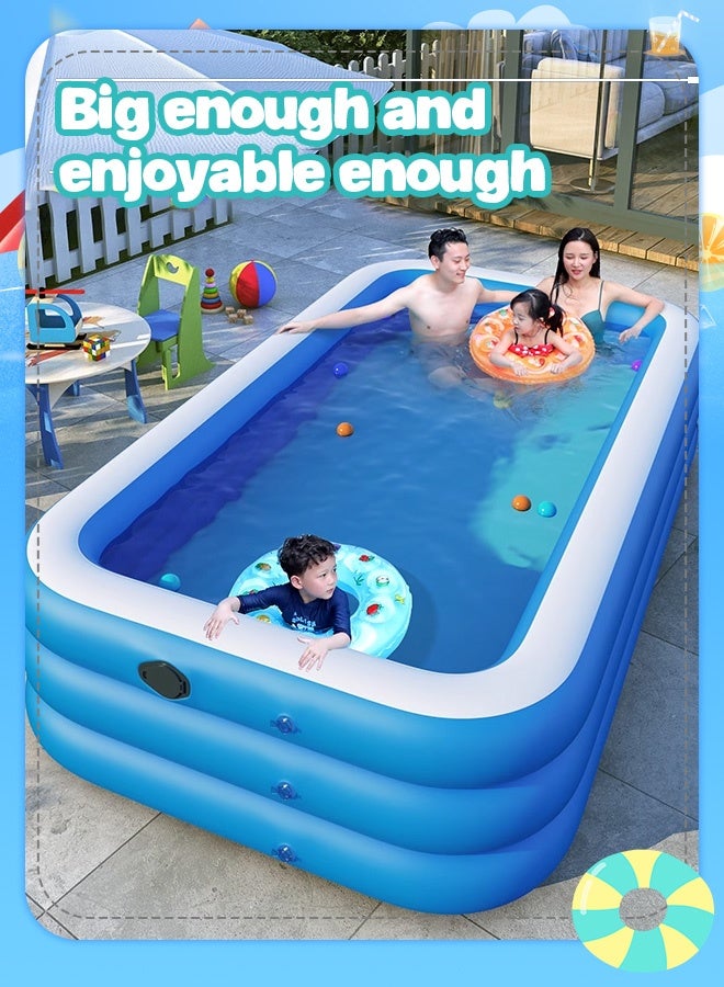(2.1 meters) Inflatable swimming pool: Perfect for children, can be used in the backyard, equipped with a comfortable bottom; can be used as a swimming pool or an indoor inflatable ball pool; very suitable for hosting summer water parties. Comes with an electric inflator pump.  - Image 2