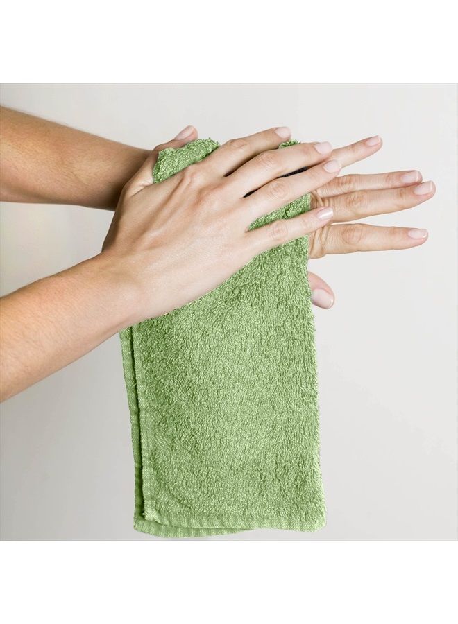 Utopia Towels Cotton Washcloths Set - 100% Ring Spun Cotton, Premium Quality Flannel Face Cloths, Highly Absorbent and Soft Feel Fingertip Towels (24 Pack, Sage Green) - Image 3