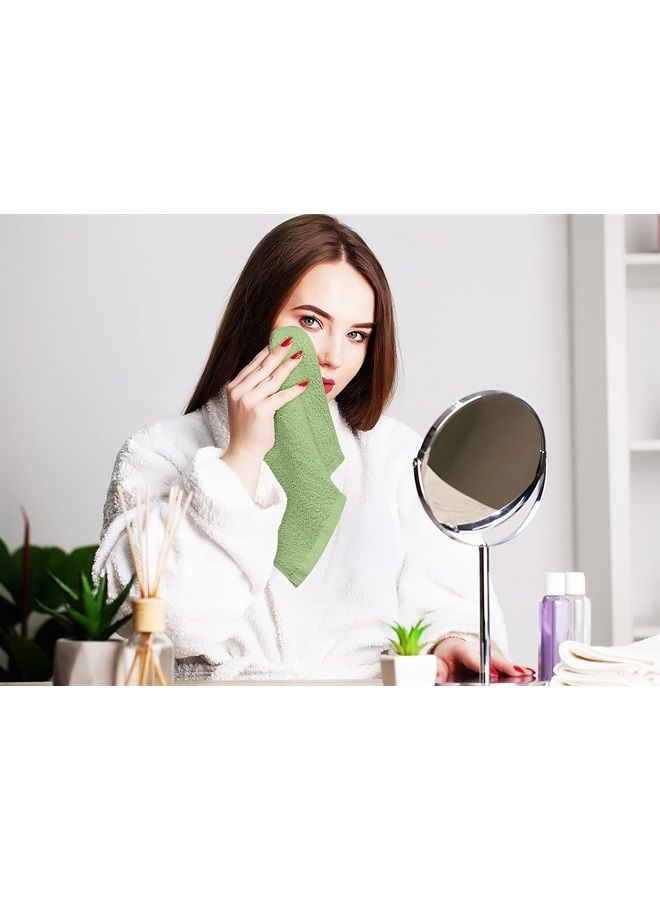 Utopia Towels Cotton Washcloths Set - 100% Ring Spun Cotton, Premium Quality Flannel Face Cloths, Highly Absorbent and Soft Feel Fingertip Towels (24 Pack, Sage Green) - Image 4