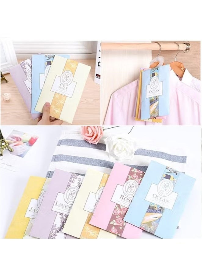 Ailily 6 Scents 18 PCS Natural Scented Sachets, Home Deodorizing Aroma Bag with Hanger Wardrobe Long Lasting Sachets Bags Air Freshener Scents Bathroom Fragrance Hanging Aroma Bag for Drawers Closets Cars (Lavender Jasmine Rose Lemon Ocean Lily) - Image 2