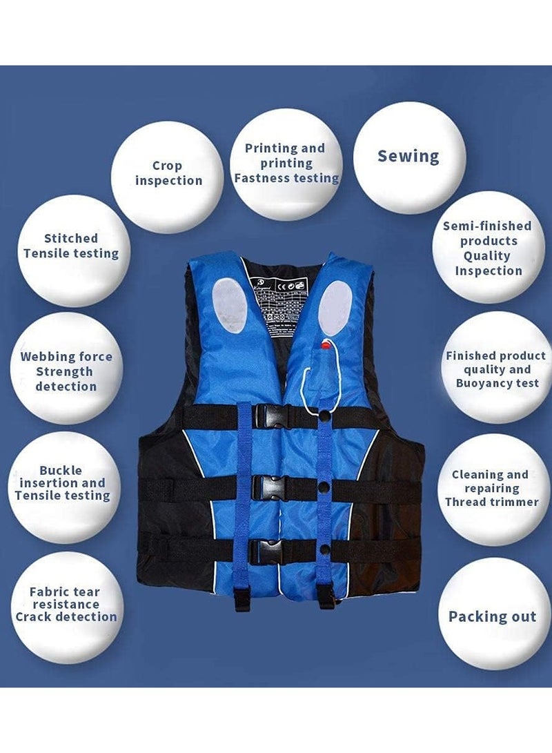 REBENUO Life Jacket Safety Vests Water Suit Kayak Boating Swimming Surfing Drifting Gear Size {Large} .60 to 75 Kg (blue) - Image 3