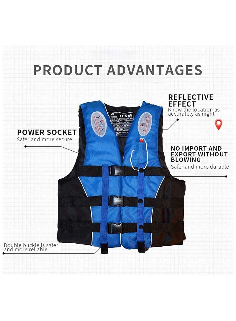 REBENUO Life Jacket Safety Vests Water Suit Kayak Boating Swimming Surfing Drifting Gear Size {Large} .60 to 75 Kg (blue) - Image 5