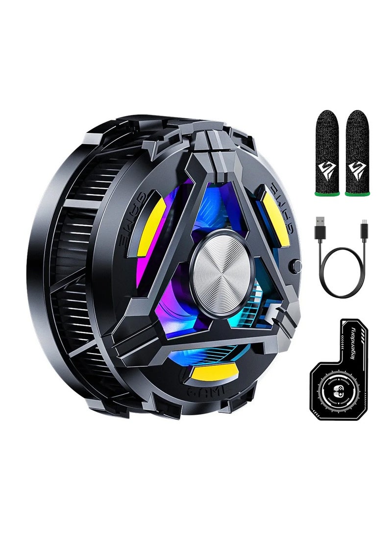 ريكتو مبرد هواتف 2 في 1 مع مغناطيس + مشبك خلفي، مبرد آيباد، مروحة تبريد للهواتف والأجهزة اللوحية، مبرد مغناطيسي للأجهزة اللوحية، مشعاع مع عرض درجة الحرارة لألعاب الموبايل والبث المباشر (مع لوحة تبريد) - Image 1