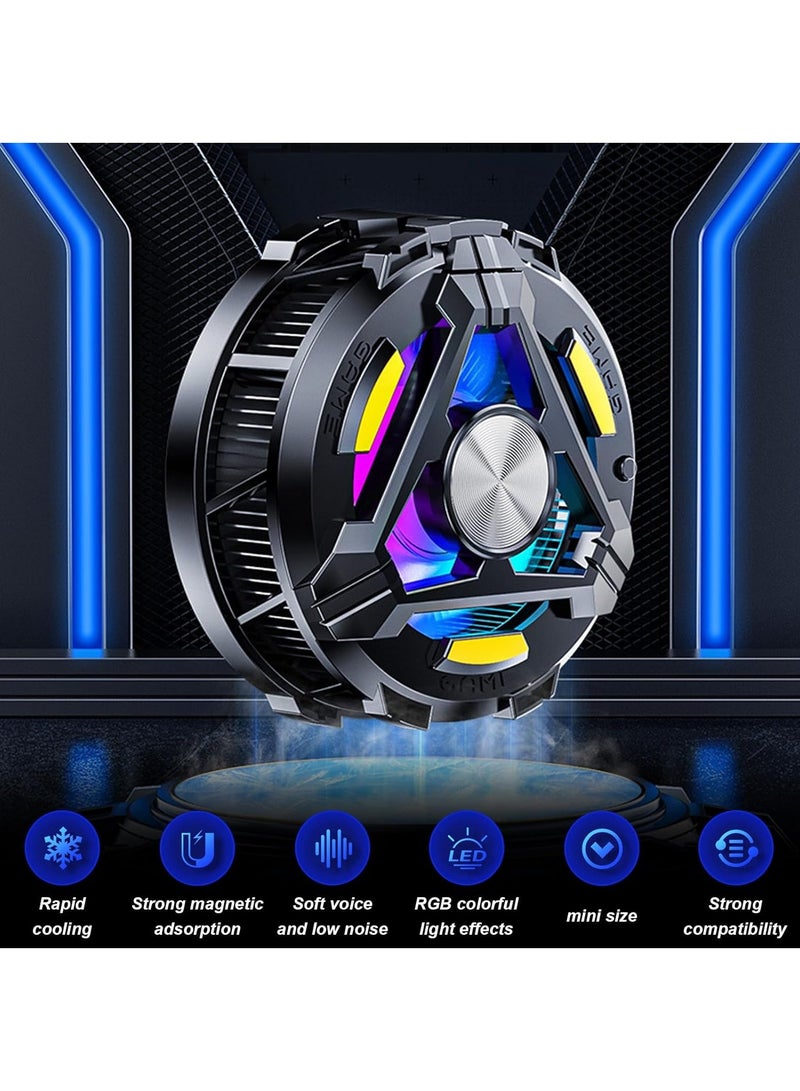 ريكتو مبرد هواتف 2 في 1 مع مغناطيس + مشبك خلفي، مبرد آيباد، مروحة تبريد للهواتف والأجهزة اللوحية، مبرد مغناطيسي للأجهزة اللوحية، مشعاع مع عرض درجة الحرارة لألعاب الموبايل والبث المباشر (مع لوحة تبريد) - Image 4