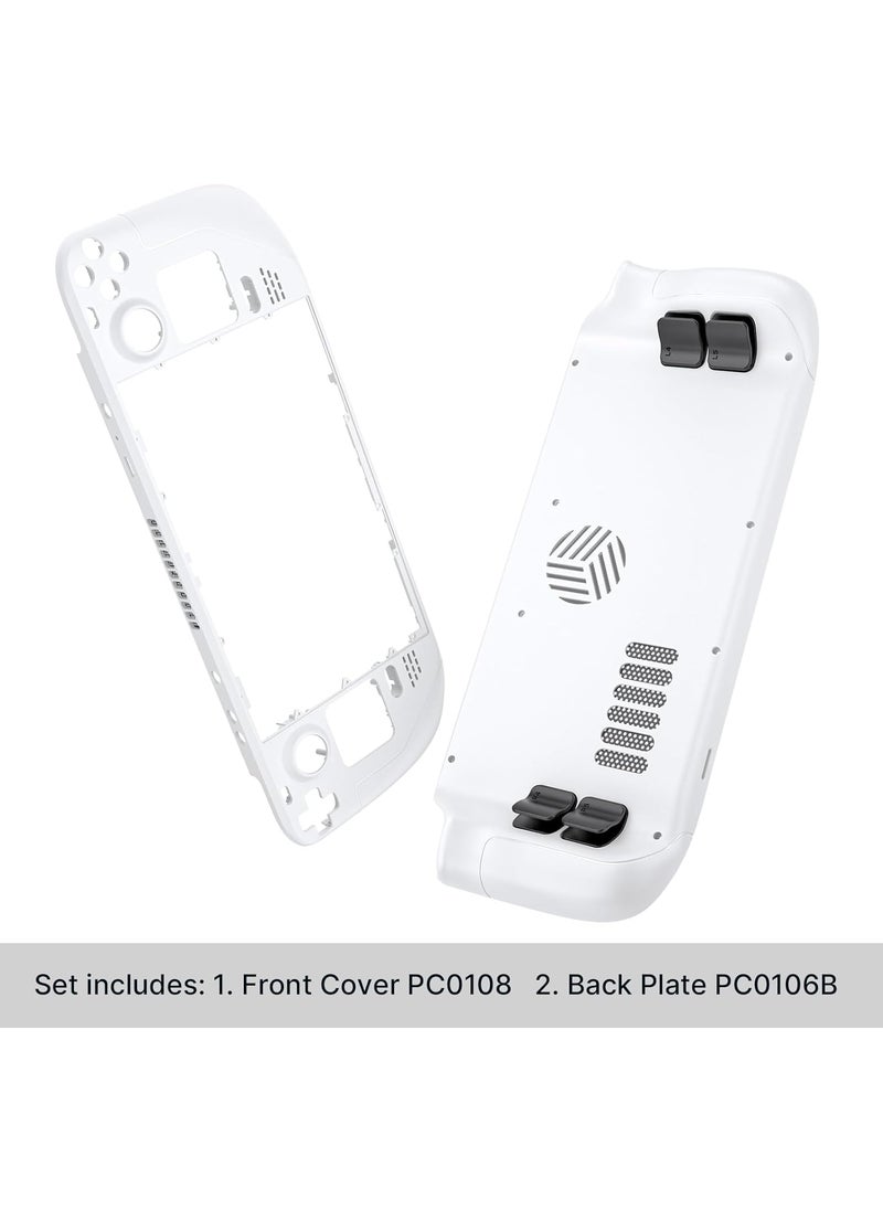 JSAUX JSAUX Back Plate Vents Version Compatible with Steam Deck LCD DIY Replacement Full Shell Case Compatible with Steam Deck LCD White  - Image 4