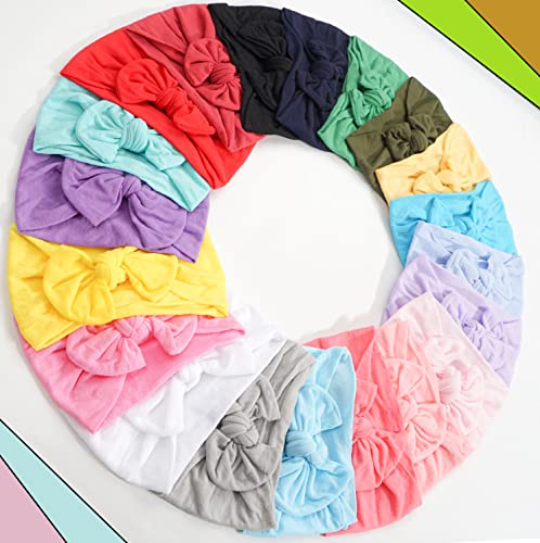 CÉLLOT 20 Colors Super Stretchy Soft Knot Baby Girl Headbands with Hair Bows Nylon Head Wrap For Newborn Baby Girls Infants Toddlers Kids - Image 3