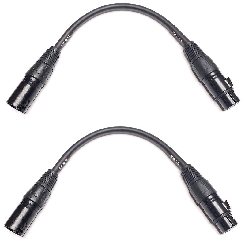 CNCESS CESS-008 XLR 3-Pin Male to XLR 5-Pin Female Adapter Cable, Balanced XLR3M to XLR5F Signal Converter, 6-Inch Wire Length, 2-Pack - Image 2