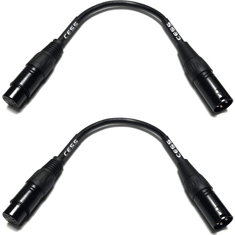 CNCESS CESS-008 XLR 3-Pin Male to XLR 5-Pin Female Adapter Cable, Balanced XLR3M to XLR5F Signal Converter, 6-Inch Wire Length, 2-Pack - Image 5
