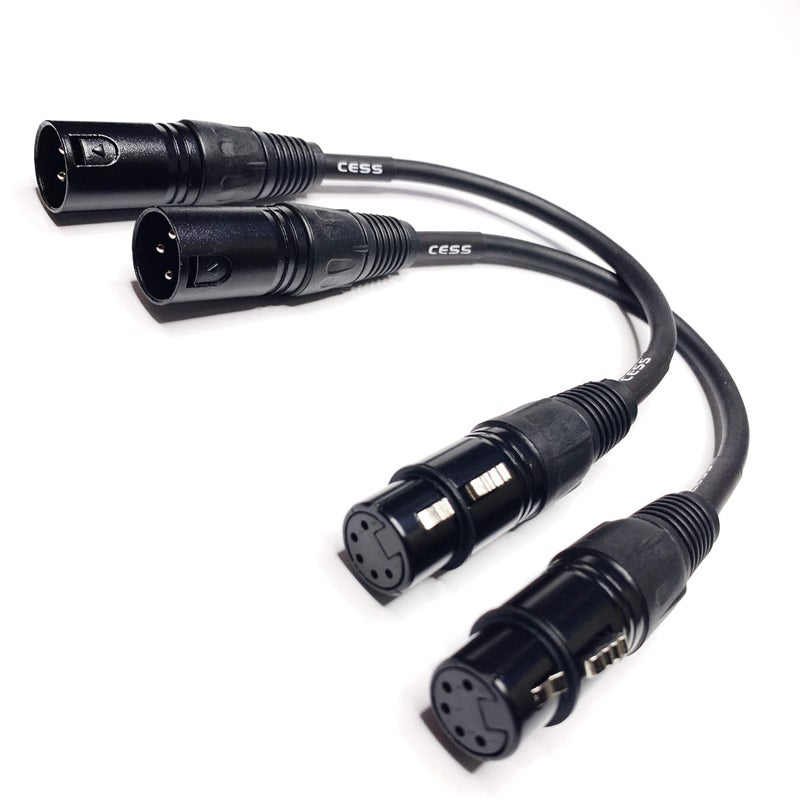 CNCESS CESS-008 XLR 3-Pin Male to XLR 5-Pin Female Adapter Cable, Balanced XLR3M to XLR5F Signal Converter, 6-Inch Wire Length, 2-Pack - Image 3