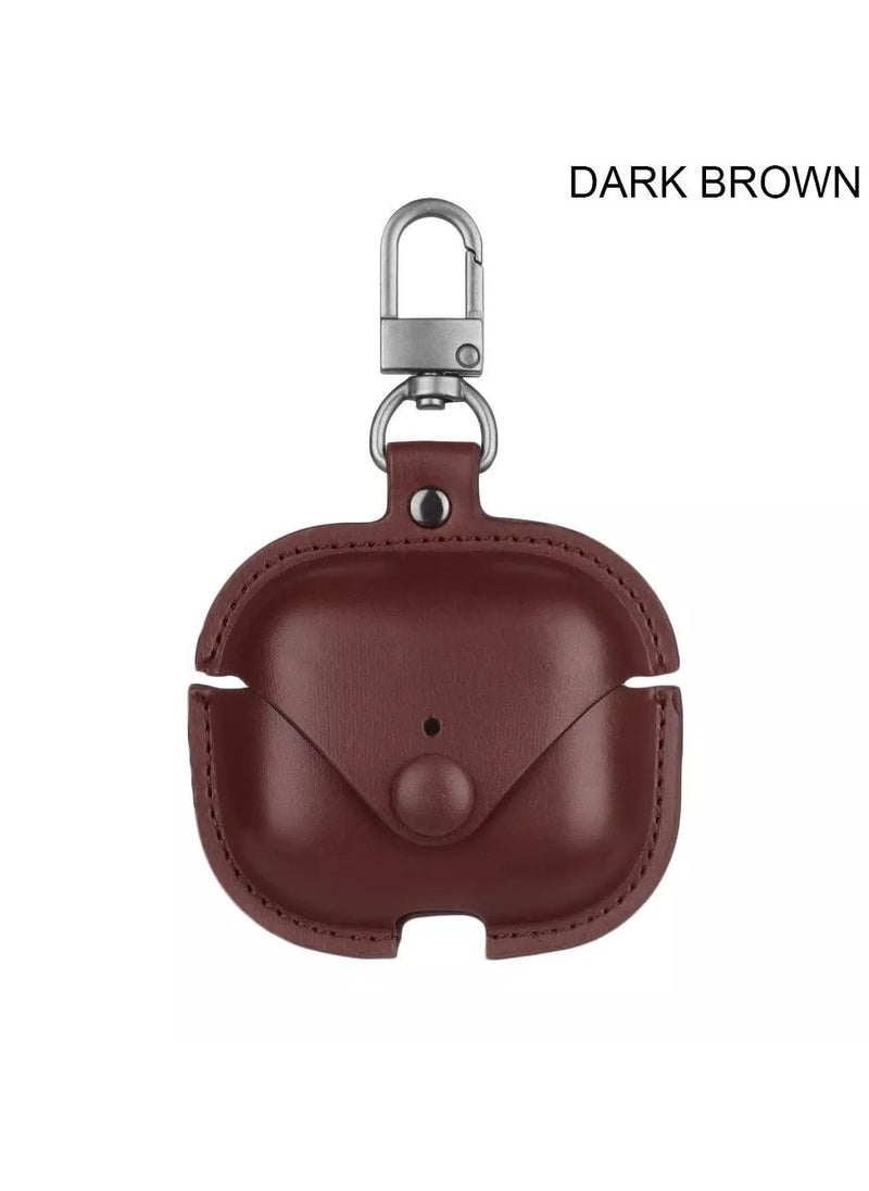 TWEGGON Airpods 4 Case, Luxury Leather Case Compatible with Apple Airpods 4 Dark Brown  - Image 1