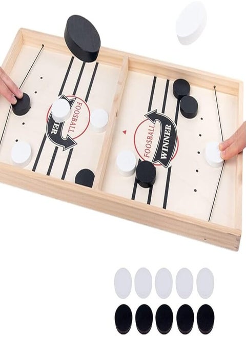 Generic Board Game Hockey, Wooden Quick Sling Puck Match Game, Fast Sling Puck Game, Hockey Board Game, 2-in-1 Portable Chessboard Set, Party Games, Table Desktop Game