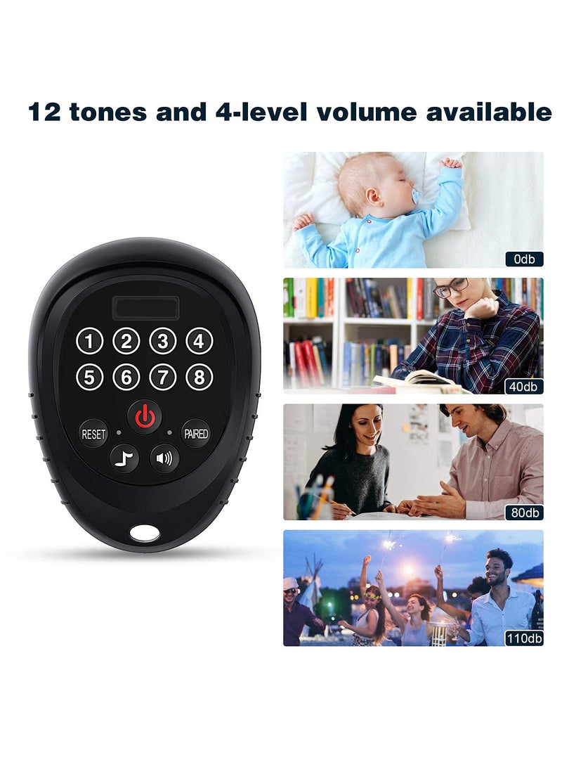 Rechargeable Wireless Caregiver Pager Smart Call Button Transmitter with Receiver 1000 Feet Range Nurse Calling Alert Patient Help System for Elderly - 1 Call Button and 1 Receiver - Image 2