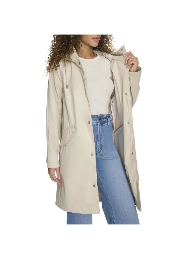 Levi's جاكيت مطر بأكمام راغلان للنساء، لون الشوفان، مقاس M - Image 2