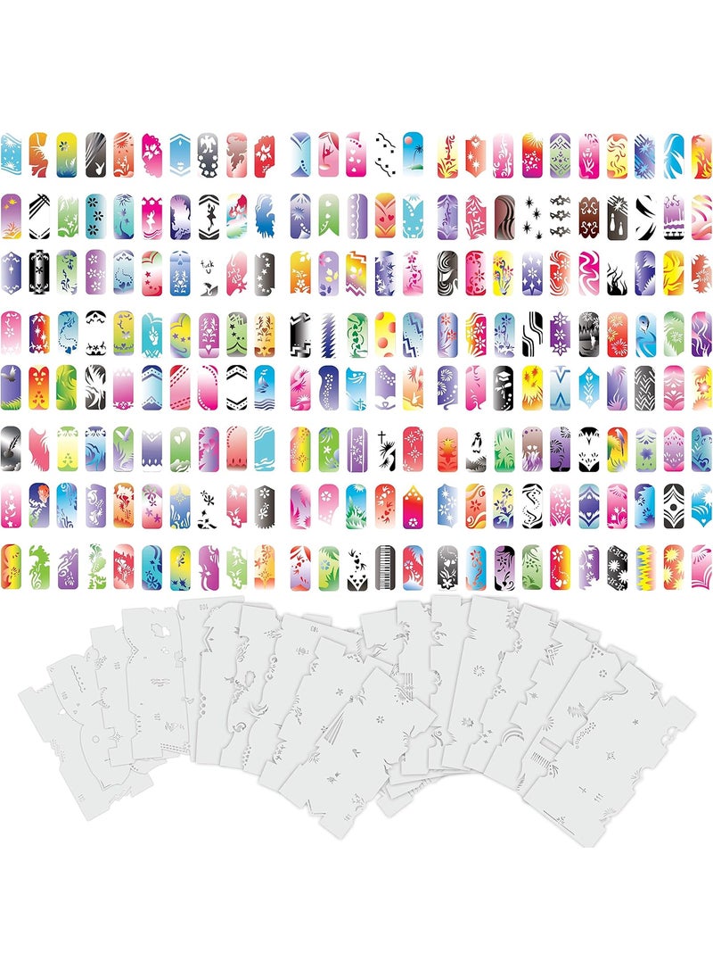 Custom Body Art - Airbrush Nail Stencils - Design Series Set # 6 Includes 20 Individual Nail Templates with 14 Designs Each for a Total of 280 Designs of Series #6 - Image 1