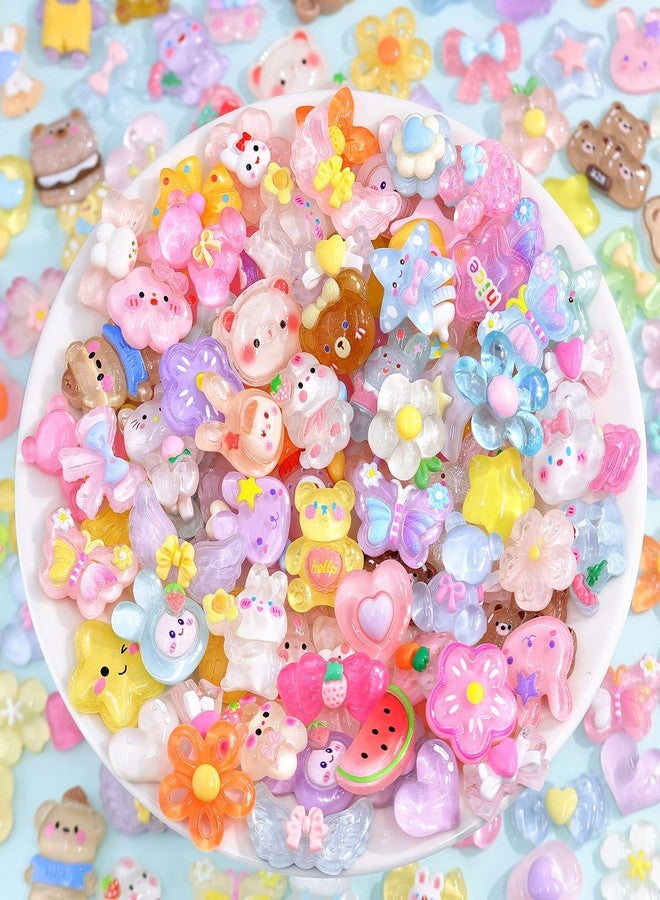 TINKRSTUFF 100PCS Rose Pink Slime Charms Cute Jelly Flatback Resin Charms For Slime, Random Kawaii Decoden Charm for Embellishments Phone Junk Case Charm Bulk, Scrapbooking Crafting & DIY Decor - Image 4