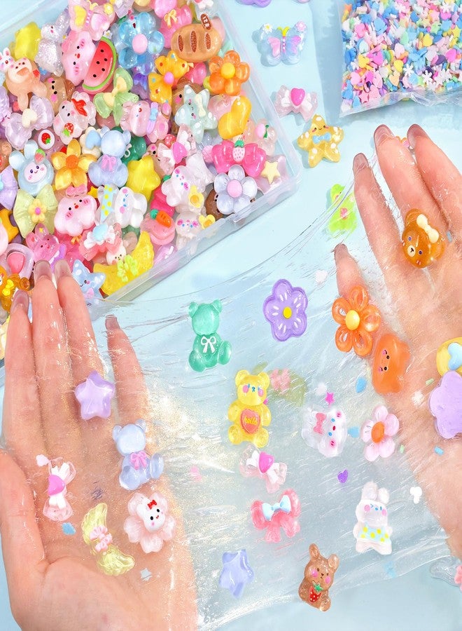 TINKRSTUFF 100PCS Rose Pink Slime Charms Cute Jelly Flatback Resin Charms For Slime, Random Kawaii Decoden Charm for Embellishments Phone Junk Case Charm Bulk, Scrapbooking Crafting & DIY Decor - Image 5