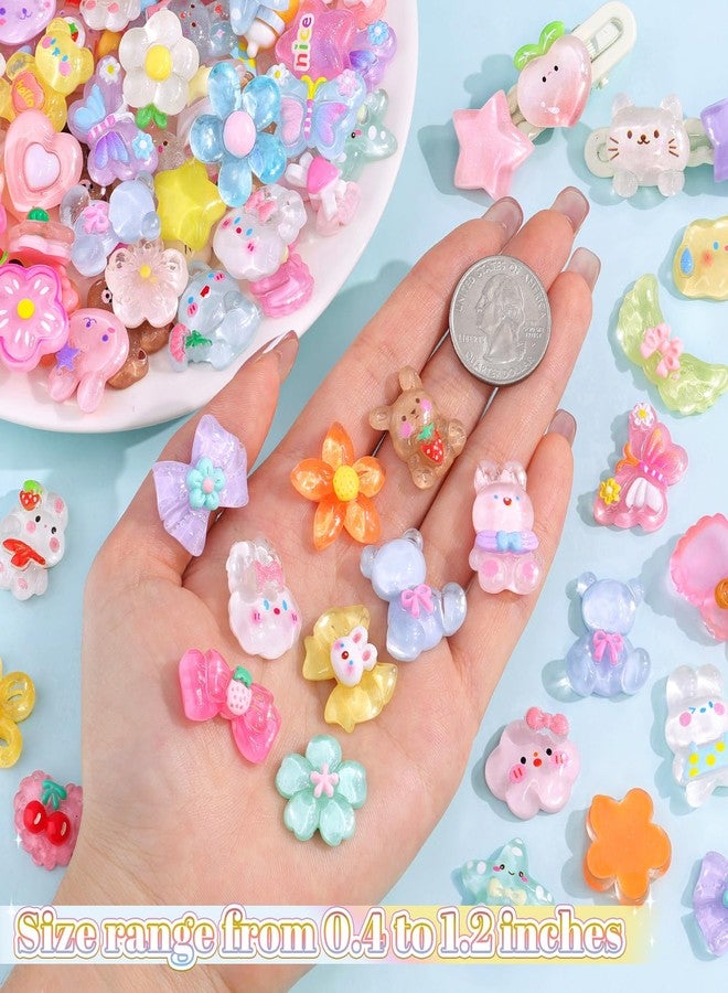 TINKRSTUFF 100PCS Rose Pink Slime Charms Cute Jelly Flatback Resin Charms For Slime, Random Kawaii Decoden Charm for Embellishments Phone Junk Case Charm Bulk, Scrapbooking Crafting & DIY Decor - Image 3