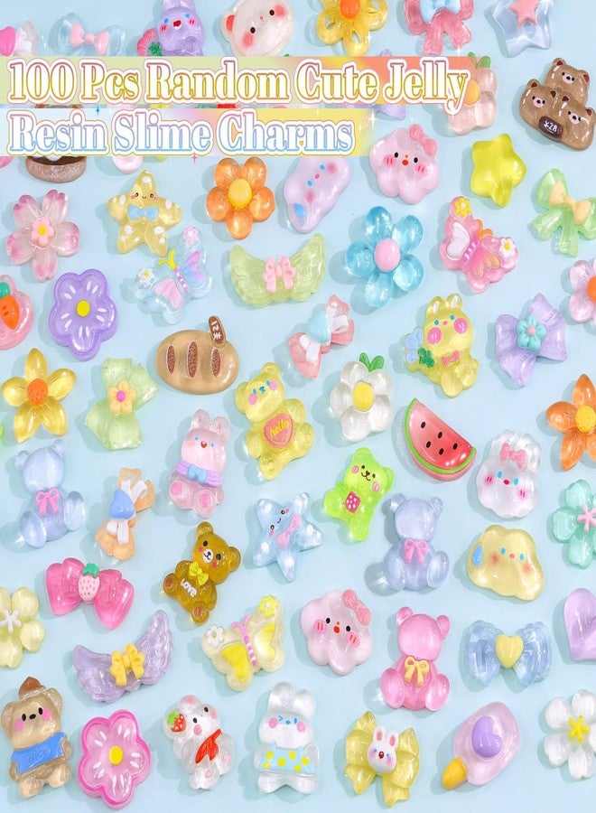 TINKRSTUFF 100PCS Rose Pink Slime Charms Cute Jelly Flatback Resin Charms For Slime, Random Kawaii Decoden Charm for Embellishments Phone Junk Case Charm Bulk, Scrapbooking Crafting & DIY Decor - Image 2