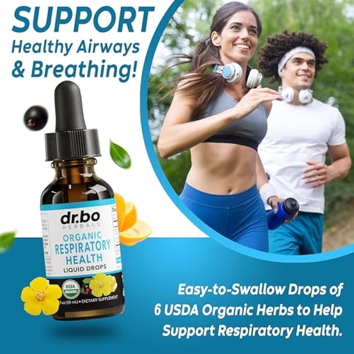 dr.bo Lung Detox Respiratory Health Drops - Organic Respiratory Supplements Herbal Lung Cleanse, Mullein Drops for Lungs Bronchial Support, Mucus Clear with Mullein Leaf Extract, Elderberry Supplement 1 oz - Image 3