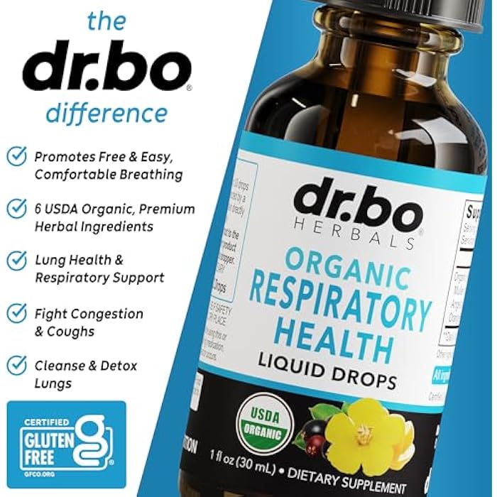 dr.bo Lung Detox Respiratory Health Drops - Organic Respiratory Supplements Herbal Lung Cleanse, Mullein Drops for Lungs Bronchial Support, Mucus Clear with Mullein Leaf Extract, Elderberry Supplement 1 oz - Image 4