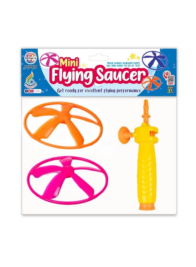 Ratna's Mini Flying Saucer Flies Upto 40 Feet High Spinnig Flying Toy for Outdoor Play for Kids - Image 1