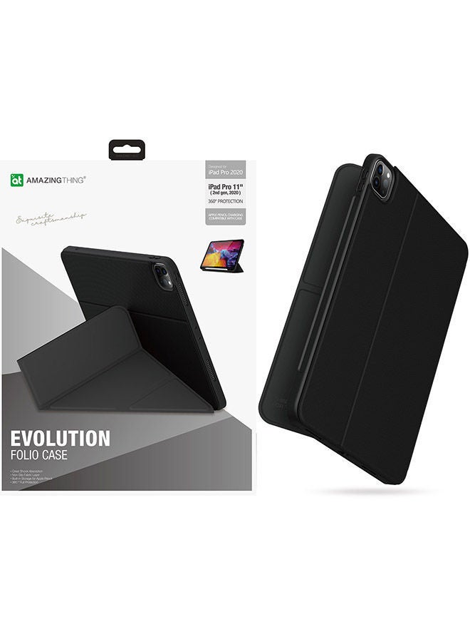 NIBEMINENT Evolution Folio Smart Case Cover For Apple iPad Pro 11-Inch (2020) Black  - Image 2