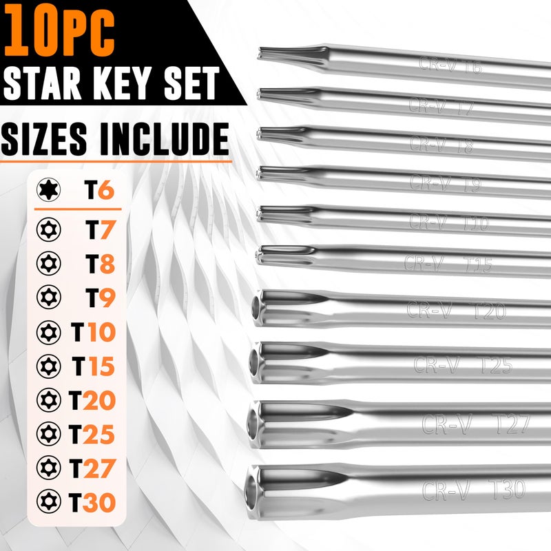 AMERICAN MUTT TOOLS Mutt Tools Tamper Proof Star Wrench Set â€“ Folding Security Torx Set with Hole in Middle â€“ For Regular and Security Torx Key Screws, Tamper Resistant Star Key Wrench - Image 2