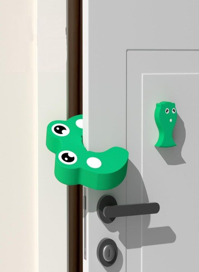 Mockery Children's Anti-Pinch Door Card, Baby's Anti-Pinch Hand Door Gap Protection Strip, Baby Door Clip, Door Stop, Door Stop, Silent Door Stop Pad (1pcs, Frog-Green) - Image 1