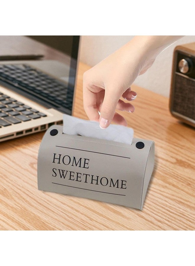 Beauenty Tissue Holder Box, Creative PU Leather Dustproof Tissue Holder, Decorative Space Saving Multifunctional Tissue Box Napkin Holder for Table, Desk, Shelf, Mantel - Image 2