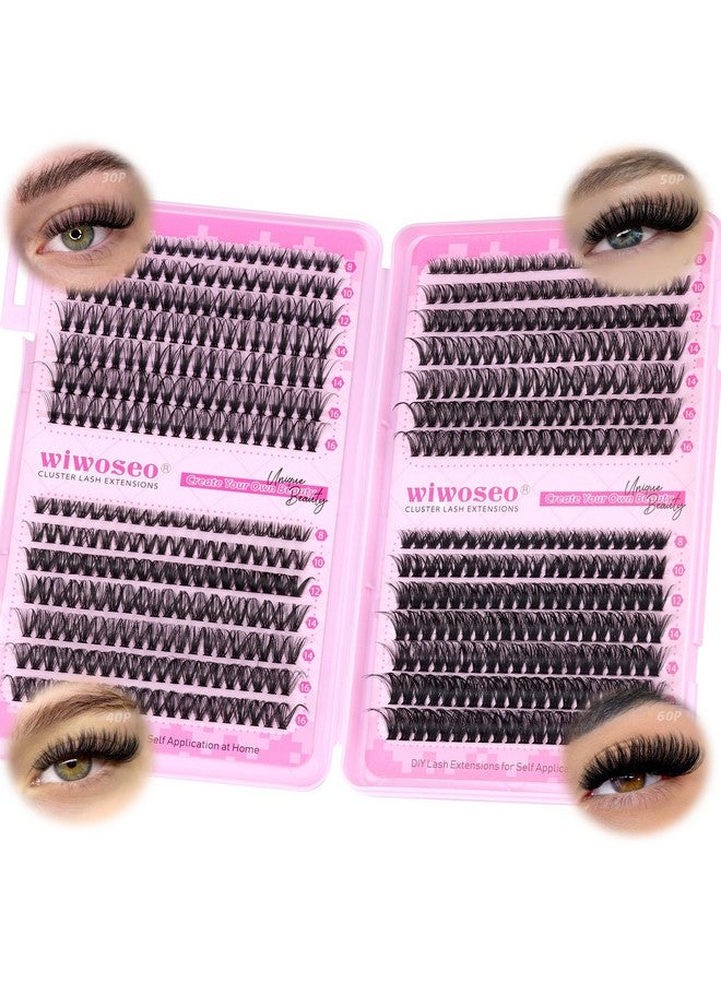 wiwoseo Cluster Eyelash Extensions 560pcs Lash Clusters Wipsy Cluster Lashes D Curl Eyelashes Clusters Individual Lashes DIY Lash Extensions Cluster Lashes Natural Look Eyelashes Clusters (8-16MM) - Image 1