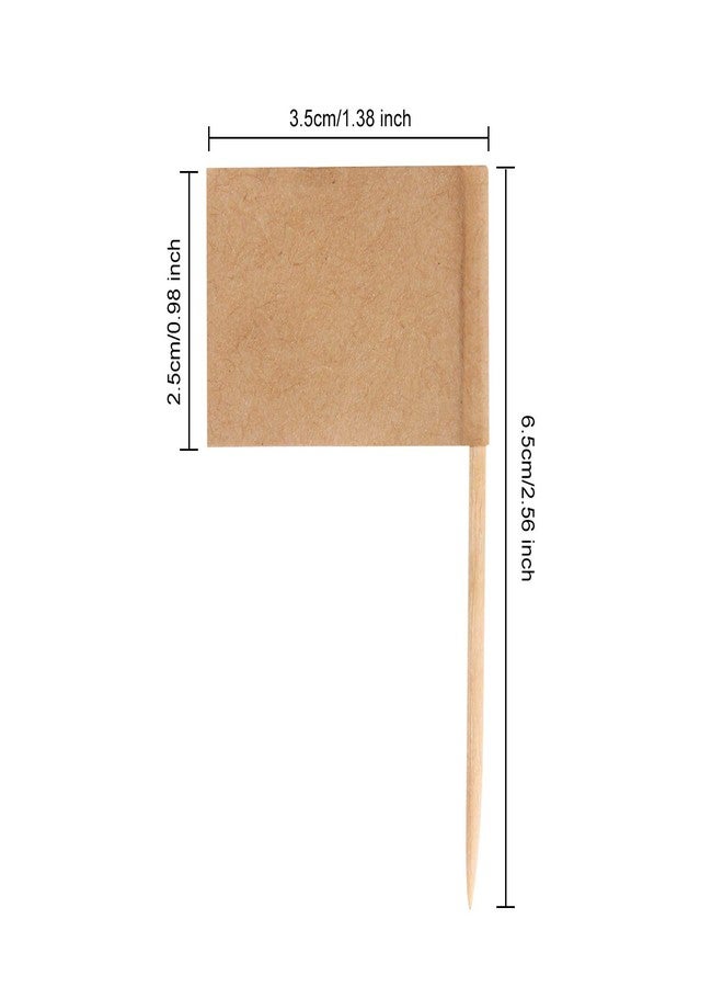 Senkary 200 Pack Blank Toothpick Flags Food Cheese Labels Cheese Markers for Charcuterie Board, Cupcake, Party Decoration (Kraft Paper) - Image 2