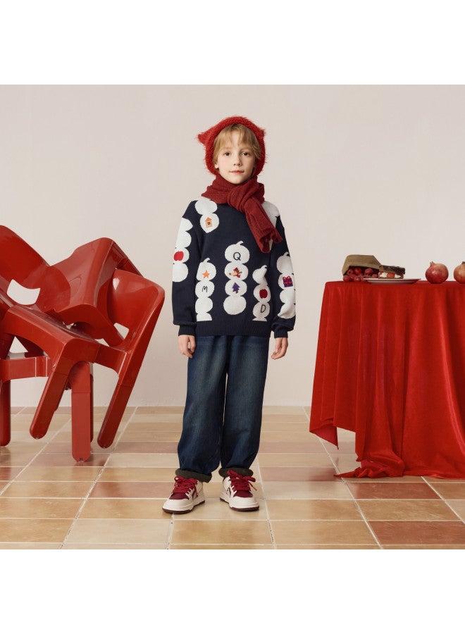 مكد سترة نصف رقبة بطابع كرتوني ممتع أكاديمي شتوية للأولاد - Image 5