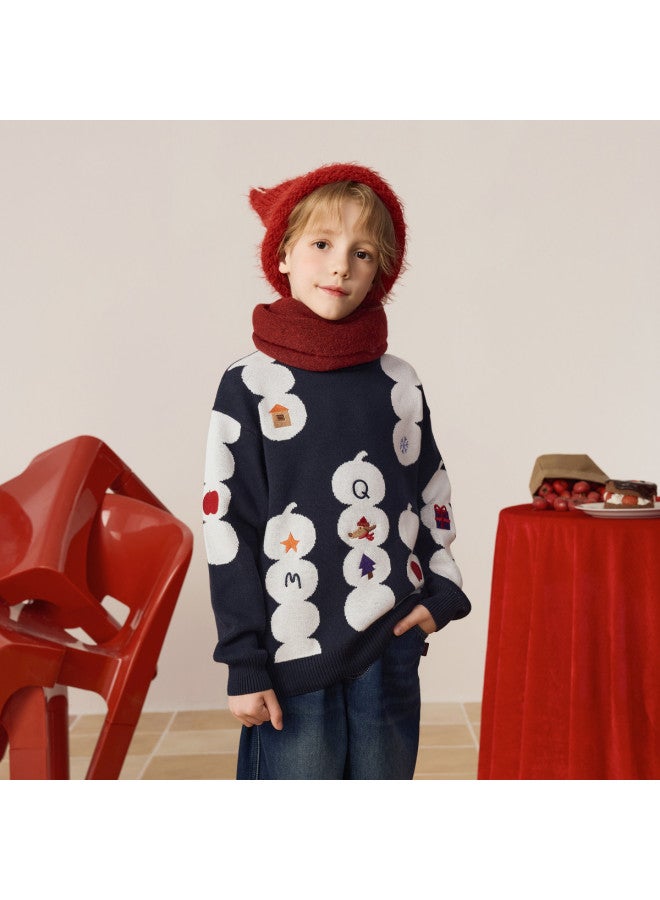 مكد سترة نصف رقبة بطابع كرتوني ممتع أكاديمي شتوية للأولاد - Image 4