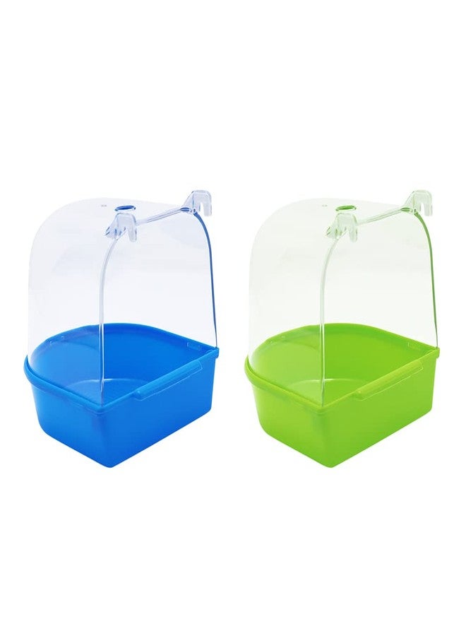 Litewoo Bird Bath Shower Box Hanging Parrot Bathtub Bowl Cage with Hooks Birdcage Cage Accessory Bathing Tub Suitable for Small Animal Parakeet Canary Budgies Parrot (Random Color) (one-Piece) … - Image 5