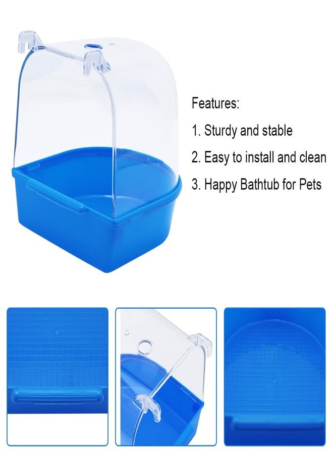 Litewoo Bird Bath Shower Box Hanging Parrot Bathtub Bowl Cage with Hooks Birdcage Cage Accessory Bathing Tub Suitable for Small Animal Parakeet Canary Budgies Parrot (Random Color) (one-Piece) … - Image 3