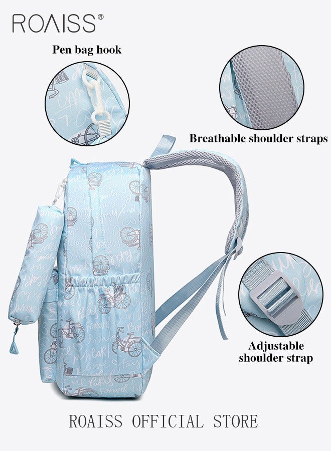 roaiss 3 Piece Backpack Set In the Same Color Large Capacity Design with Stylish Pattern Print Practical Backpack Combination for Students Including Backpack Crossbody Bag Pencil Case - Image 5