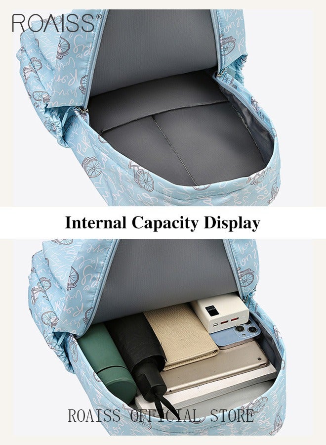 roaiss 3 Piece Backpack Set In the Same Color Large Capacity Design with Stylish Pattern Print Practical Backpack Combination for Students Including Backpack Crossbody Bag Pencil Case - Image 3