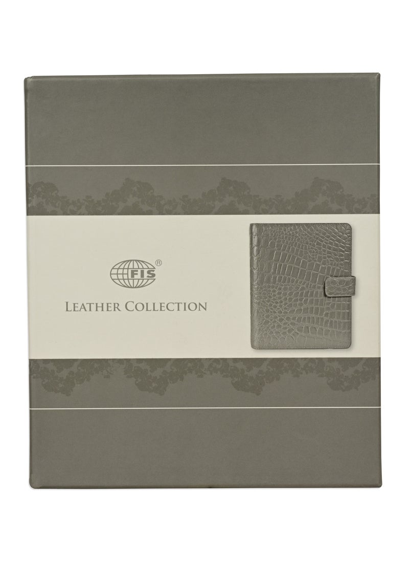 FIS FIS® Leather Organizer  "CROCODILUS" and Activity Journal, Size: (11x17cm), Color : Maroon_ FSORLO2MR  - Image 5