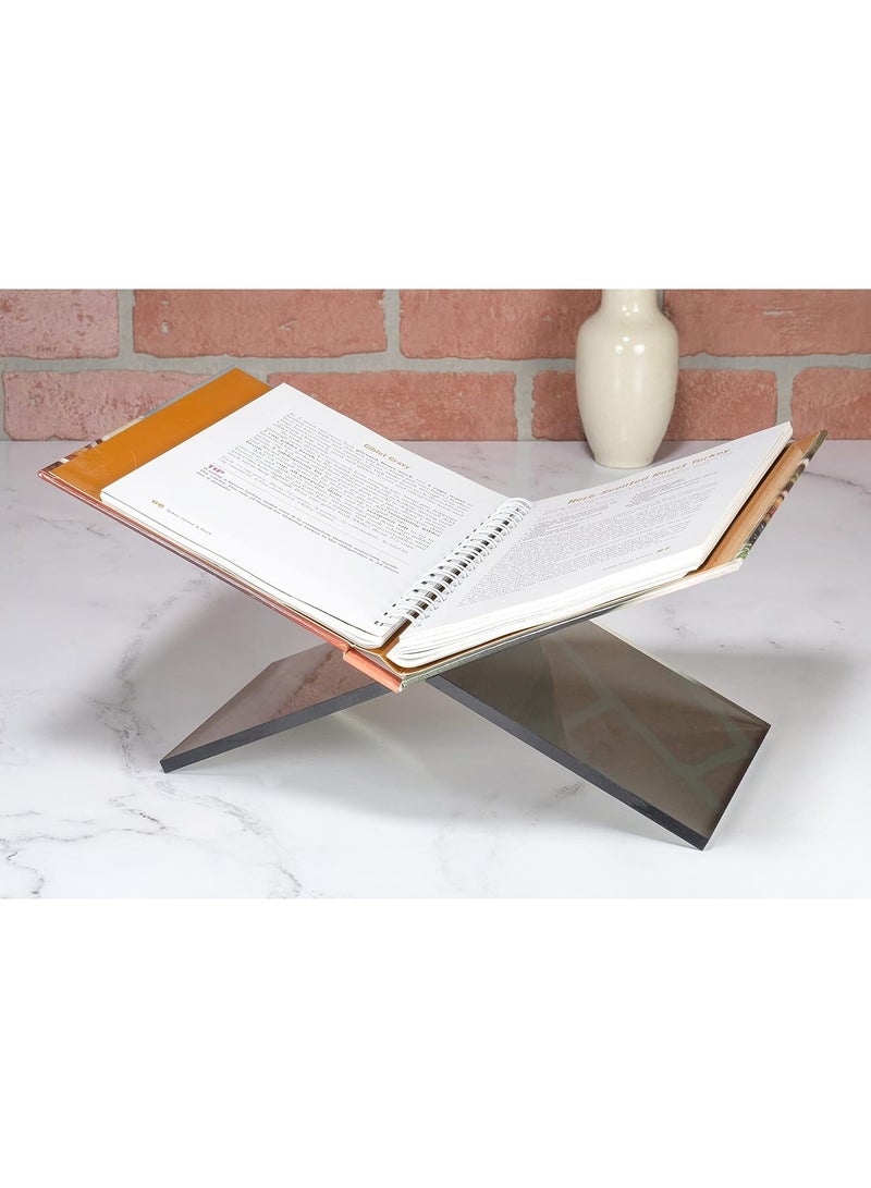 TPGP Black Acrylic Book Holder 2 Piece Reading Stand for Open and Closed Books, Magazines, Textbooks | 15.2 cm x 27.9 cm x 15.2 cm - Image 3