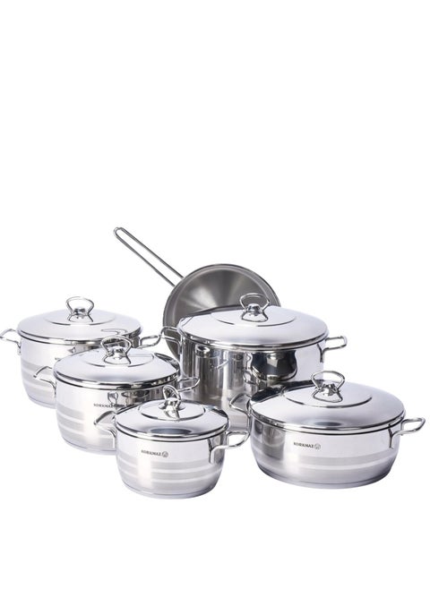 Korkmaz Turkish high quality stainless steel cookware set, 11 pieces