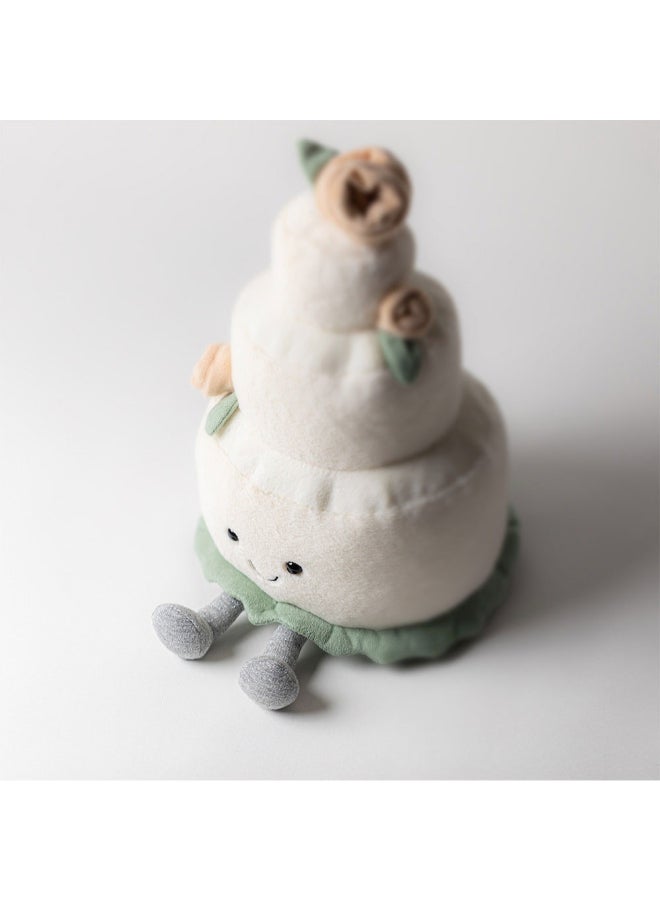 Jellycat دمية كعكة الزفاف القابلة للتسلية - لعبة محشوة ناعمة بأرجل كوردية، هدية عيد الحب لطيفة للأطفال والبالغين، مجموعة جليكات، 28 سم - Image 2