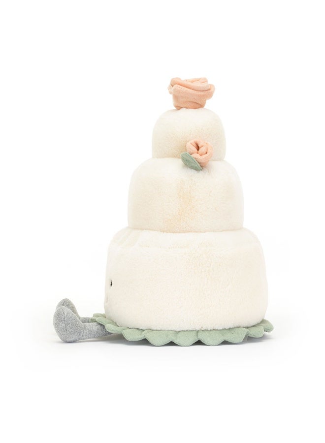 Jellycat دمية كعكة الزفاف القابلة للتسلية - لعبة محشوة ناعمة بأرجل كوردية، هدية عيد الحب لطيفة للأطفال والبالغين، مجموعة جليكات، 28 سم - Image 3