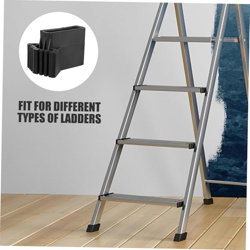 6Pcs Black Ladder Foot Covers Non Slip Stairs Mats Protector Caps - Image 4