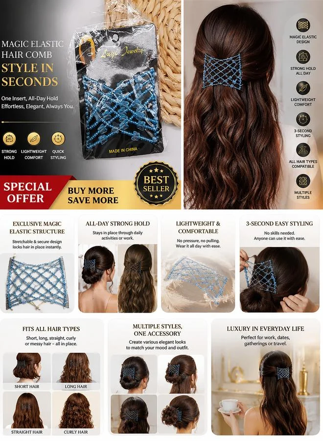 Take Two Beaded Elastic Hair Clip