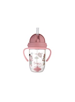 Canpol babies CANPOL Non-spill Cup with Flip-top Weighted Straw 270ml BONJOUR PARIS PINK  - Image 5