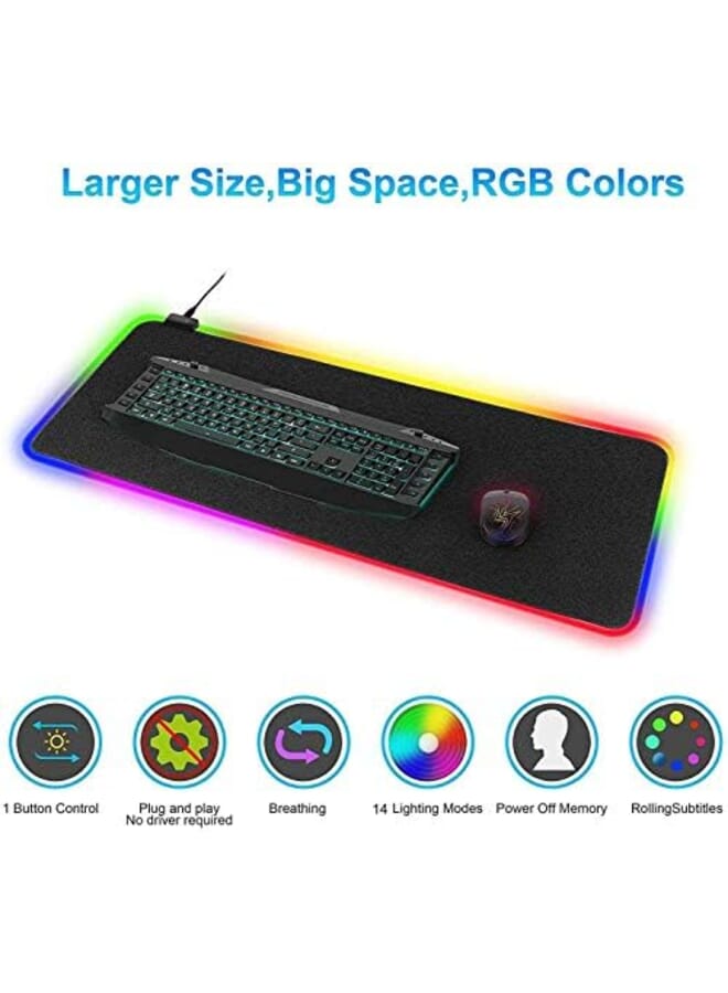 nil Rgb Gaming Mouse Pad Led Light Keyboard Mat Colorful Computer Game Playing Mouse Pads For Pc Laptop 80X30X0.4Cm  - Image 2